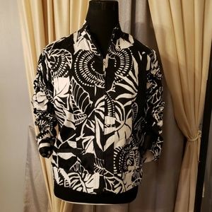 Full Zip   Ruched Sleeve  Lined Jacket   Size PM